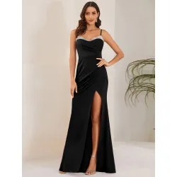 Elegantne crne duge svečane haljine