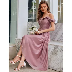 Haljine za deveruše sa cvetnim spuštenim bretelama