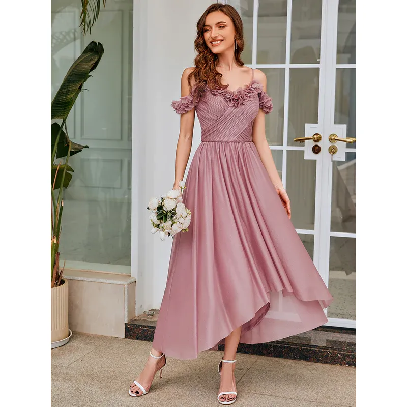 Midi-haljine-sa-cvetnim-spuštenim-bretelama