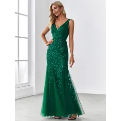 Duge sirena haljine sa svetlucavim listićima